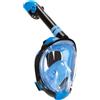 Aquaget Maschera integrale da snorkeling L XL 180 gradi, vista panoramica a 180 gradi, anti-appannamento, con supporto per fotocamera, valvola di sicurezza, cinghia regolabile, set da viaggio per adulti