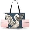ZYJHYY Borsa da yoga da donna con stampa di cigno bianco con tappetini da yoga, borsa da trasporto per allenamento pilates