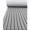 QAUUCP Eva Tappetino Antiscivolo per Barca Schiuma autoadesiva Teak Decking Eva Pavimentazione for Barche Finto Copriletto Accessori Marine Boat Deck Mat 2400x410x5mm(Light Grey White)