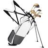CVHfhjTG sacca da golf, Sacca da golf con supporto, sacca for uomo, divisori superiori ergonomici tasche(Black)