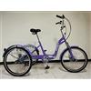 SCOUT triciclo per adulti, triciclo pieghevole, ruote da 24 pollici, ingranaggi shimano a 6 velocità, freni a disco anteriori e posteriori (viola)