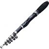 LOVSSU Mini canna da pesca telescopica 1.1/1.3/1.5M Stream Hand Pole Ultralight Portable Carp Feeder SuperHard Tackle(Black-1.1M)