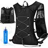 XUNIVERS Zaino Idratazione, Running Vest,Zaino Corsa Idratazione, con Borraccia Morbida 500ml,Zaino Idratazione Trail Running Leggero,egolabile per Corsa Ciclismo Maratona Trekking Trail(Nero)