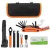 Vjsujehgy Kit di Riparazione per Biciclette da 35 Pezzi con Pompa da 80 PSI per Mountain Bike/Bici da Strada - Include Toppe per Pneumatici, Leve e Chiavi Esagonali.