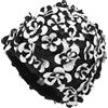 Hemobllo Cuffia da Nuoto Floreale Resistente All'usura per Donne Chioma Lunghi, Protezione Chioma Mare e Vacanze Estive, Colore Nero in Cotone e Nailon