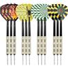 Deskium Set di 12 freccette in ferro placcato rame, 15,1 cm, punta in acciaio, 14 g, multicolore, freccette professionali per giochi di freccette