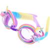 HORIALENCE 1pezzi Occhialini da Nuoto per Lenti Anti-appannamento e Protezione UV Silicone Morbido e Design Colorato Arcobaleno Adatti Piscina e Giochi d Acqua
