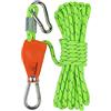RNXRZANK Regolatore di Tensione per Corda Antivento da Tenda con Moschettone Fisso, in Lega di Zinco Resistente E Riflettente, Adatto per Campeggio, Escursioni, 6mm 5m Verde Chiaro