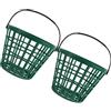 IWOWHERO Golfs accessory, cestino porta oggetti in plastico verde, capacità 50 palline da golf, doppio pezzo, multiuso per golf e tennis in ambienti esterni