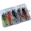 ECMQS Topwaters Frogs - 5 esche con coda spinning e doppio gancio Frogs Baits Slow Sink Action per pesci trofei Softbaits