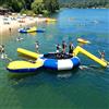 Generic Trampolino gonfiabile per piscina, lago e oceano - buttafuori galleggianti resistenti con scivolo, tubi di equilibrio e sacchi di salto per bambini e adulti - perfetto per il divertimento in acqua