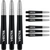 WINMAU Asta del dardo - Vecta Policarbonato Steli di Freccette - 1 Set per Confezione (3 Freccette Aste in Totale) - Accessori Professionali per Freccette - Nero e Argento Aste Medie