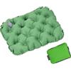 Deskium Cuscino gonfiabile regolabile per seduta, da campeggio, portatile, leggero, verde, pieghevole, imbottitura in cotone di seta