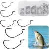 Guzeelu 50 PCS Ami Da Pesca Offset Set, Ganci In Acciaio Al Carbonio In 5 Misure, Per Esche Morbide, Jigging, Dropshot E Pesca Con Verme, Con Scatola Di Conservazione
