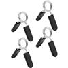 GANAZONO Clip per Collari Molla per Manubri e Bilancieri 4 in Acciaio e Plastica Nero Forte e Facile da Usare, Compatibili Barre Standard da 25mm per Palestra