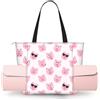 ZYJHYY Divertente borsa da yoga con stampa a faccia di maiale rosa per donne con tappetini da yoga borse trasportatore tote per allenamento pilates