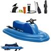 KAIKAFEI 2 Persone Barca Gonfiabile Motorizzata, Jet Ski Elettrico 500W e Scooter Subacqueo Combo Kit, Propulsore di Motore Universale per Canoa SUP, Adultes Surfcraft