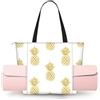ZYJHYY Borsa da yoga da donna con stampa di ananas dorata, con tappetino da yoga, borsa da trasporto per allenamento pilates