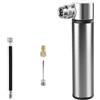 WEOKDFHA Mini pompa ad aria manuale in lega di alluminio con valvola Schrader/Presta, for bici da strada MTB(Silvery)