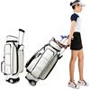 CVHfhjTG sacca da golf, Borsa da golf donna for esterni bianca portatile in pelle PU
