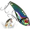 Generico Esca da pesca - Con Amo In Metallo E Attrezzatura Artificiale,VIB Imitazione Jig Esca Artificiale | Per Acqua Salata Fiume Barca Spiaggia Kayak Riva Trota Salmone Pesce Gatto