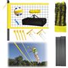 RATSTONE Set di rete da pallavolo, 9,5 m x 1 m, pieghevole, set completo di rete con pali in acciaio,Sistema di marcatura del campo, palloni da pallavolo e sacca portaoggetti, altezza regolabile