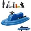 KAIKAFEI Jet Boat Gonfiabile 500W e Scooter Subacqueo Combo, Isola Galleggiante Motorizzata Batteria 10000mAh, Tavola da Surf Elettrica 10 velocità per Adulti Mare