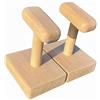 TAIZhiChen Parallettes in Legno Finitura Naturale Parallele Basse Base Rettangolare Supporti Calisthenics Bassi