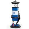 Hamburger SV HSV Lampada solare a forma di faro, scale, articolo ufficiale, faro decorativo blu, bianco e nero, con rombo HSV e luce LED, 100% poliresina (blu - scala a torre del faro)