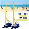 Generic Rete da pallavolo con ruote, rete da pallavolo per interni resistente, regolabile in altezza, pali da pallavolo portatili per cortile e stadio scolastico all'aperto (1 rete da pallavolo + 1 rete da