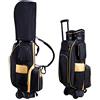 CVHfhjTG sacca da golf, Borse for mazze da golf uomo, supporto for borsa trasporto pesante nero con ruote e leve | Borsa a tracolla facile trasportare divisori a 3 vie for campo