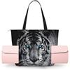 ZYJHYY Borsa da yoga con stampa tigre bianca per donna, con tappetino da yoga, borsa da trasporto per allenamento pilates