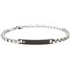 Breil, Collezione Tag and Cross, Bracciale Uomo in Acciaio Bicolor e Cubic Zirconia, Pratica Chiusura a Moschettone, Idee Regalo Uomo, Lunghezza Regolabile 17-22 cm, Silver-Black