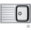 Franke Spark SKL 611-78 - 101.0712.128 Lavello da Incasso 1 Vasca con Gocciolatoio a Sinistra 78 x 50 cm Acciaio inox Dekor Antigraffio