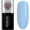 Semilac Smart Builder - Smalto UV 826 Calm Blue, 7 ml, formula 8 in 1, autolivellante, applicazione rapida e senza sforzo
