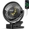 EasyAcc Ventilatore Portatile EasyAcc con Base Magnetica e Luci LED, Batteria 13000mAh Ricaricabile USB Type-C, Rotazione 360°, 3 Velocità, Timer, Ventola da Campeggio, Tenda e Scrivania