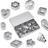 UNICRAFTALE Set di 30 fustelle per fori in pelle, 3 misure, a forma di cuore, a forma di stella, floreale, rotonde, in acciaio inox, per fai da te, artigianato in pelle