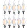 MENTA Lampadina LED E14 Luce Calda 2700K 6W Equivalenti a 60W 600LM Lampadina Filamento LED 6W E14 Forma di Fiamma Candela Non dimmerabile Vetro - 10 Pezzi