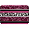 Loussiesd Zebra, tappetino da bagno antiscivolo con motivo leopardato, rosa, nero, bianco, zebra, leopardo, pelliccia, tappeto in pelliccia di animali selvatici, morbido zerbini shaggy, 50,8 x 81,3 cm