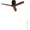 CREATE / WINDCALM S/Ventilatore da soffitto ABS nero pale effetto legno scuro con telecomando / 40W, Silenzioso, Ø112 cm, 6 velocità, temporizzatore, funzione estate-inverno