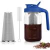 Xummi Cold Brew Coffee Maker, 1,8 l, coperchio con manico e filtro in acciaio inox, caffettiera per caffè e tè preparati a freddo (32oz blu)