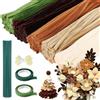 Niuny Filo di ciniglia 500 pezzi per la cura del tubo marrone ciniglia per il tempo libero creativo 5 colori per tubi detergenti con stami Floratape e gambo fiore artificiale per forniture di bouquet