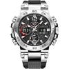 Generic Orologio analogico e digitale, alla moda, luminoso, doppio display, orologio da polso luminescente, per sport, casual, formale, ufficio, pendolarismo quotidiano