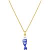 happymaker - Collana da donna in acciaio inox dorato - Collana sottile placcata in oro 18k con ciondolo a forma di pesce, regolabile, impermeabile, realizzata a mano in Germania