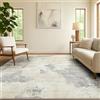 SOANNY Tappeto Soggiorno 120x170 cm, Pelo Corto, Super Morbido, Moderno Astratto, Lavabile, Antiscivolo, Soggiorno, Camera da Letto, Cameretta, Sala da Pranzo, Ufficio, Beige-Grigio