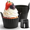EHIOG Set da 6 Stampi in Silicone per Uova | Per Frittatrice ad Aria (Airfryer) | Stampo per Uova sode, Cupcake e Mini Quiche | Antiadherente e Riutilizzabile | Adatto a Forno e Microonde