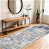 SOANNY OANNY Tappeto Passatoia 60x180 cm, Pelo Corto, Moderno Astratto, Super Morbido, Lavabile, Antiscivolo, Corridoio, Soggiorno, Camera da Letto, Blu Marino-Oro