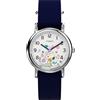 Timex Orologio da Uomo Peanuts da 31 mm, Cinturino in Tessuto Blu, Quadrante Bianco, Cassa Argentata, TW2Y30800