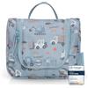 TA Trend Atelier Beauty case bambino da appendere - trousse da toilette e beauty case sostenibile in poliestere riciclato, idrorepellente, con specchio e scomparti (Mezzi da cantiere-Blu)