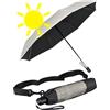 iX-brella City Trekking Ombrello parasole con bastone extra lungo con protezione UV e calore, Stone-black - Protezione dai raggi UV e dal calore, 98 cm, Ombrello tascabile apribile